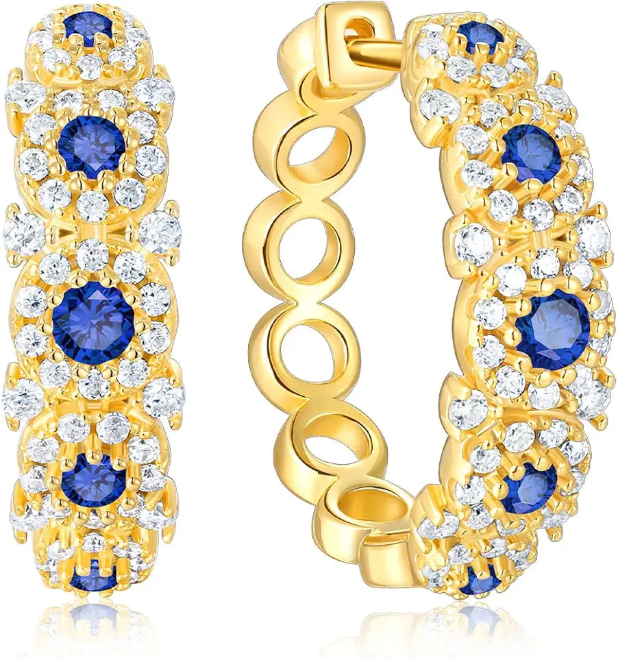 Sterling Silver Moissanite Hoop Earrings