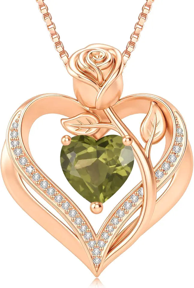 Gold-Tone Birthstone Heart Necklace