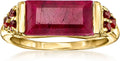 Gold-Tone Garnet Ring