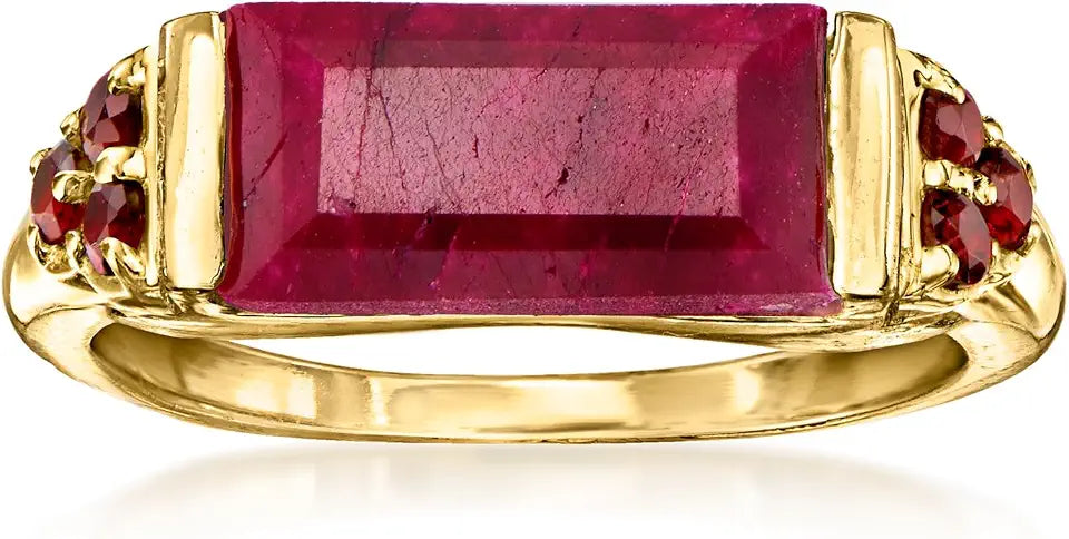 Gold-Tone Garnet Ring