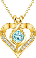 Gold-Tone Birthstone Heart Necklace