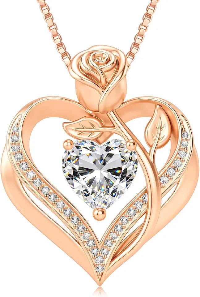 Gold-Tone Birthstone Heart Necklace