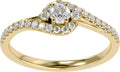 14K Gold-Plated Sterling Silver Round Lab-Grown Diamond Halo Ring