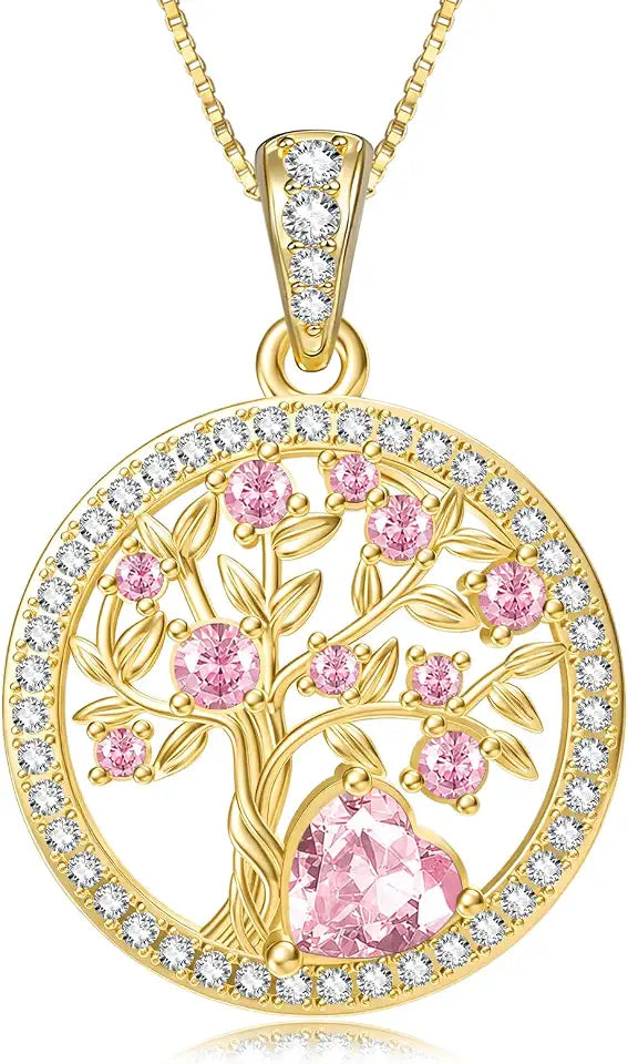 Gold-Tone Birthstone Necklace, 2 Inch