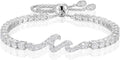 Sterling Silver Moissanite Tennis Bracelet, 4MM
