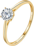 14K Gold-Plated Sterling Silver Round Lab-Grown Diamond Wedding Band