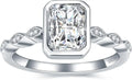 Sterling Silver Moissanite Engagement Ring