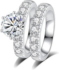 Sterling Silver Round Moissanite Wedding Band