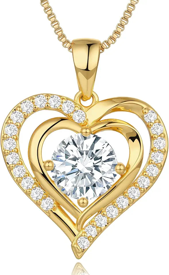 Sterling Silver Moissanite Heart Necklace