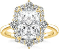 Sterling Silver Moissanite Halo Engagement Ring