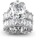 Sterling Silver Cubic Zirconia Halo Engagement Ring