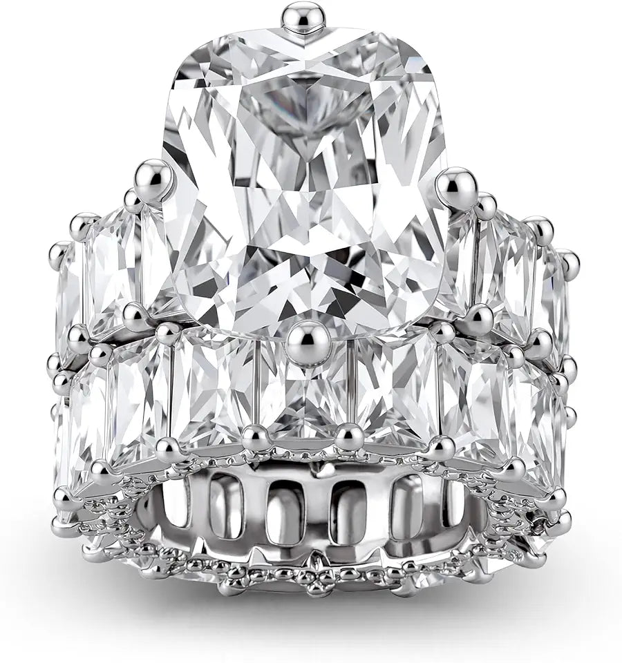 Sterling Silver Cubic Zirconia Halo Engagement Ring