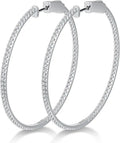 Sterling Silver Moissanite Hoop Huggie Earrings