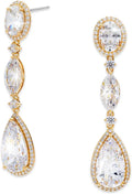 Oval Cubic Zirconia Drop Earrings