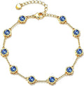 Gold-Tone Birthstone Floral Bracelet