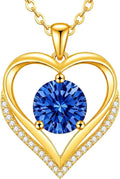 Gold-Tone Birthstone Heart Necklace