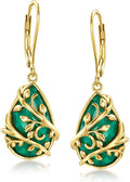 Gold-Tone Emerald Drop Earrings
