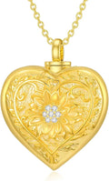 Sterling Silver Sunflower Memorial Necklace