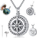 Sterling Silver Cubic Zirconia Locket Compass Necklace