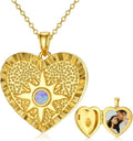 Gold-Tone Opal Locket Heart Necklace