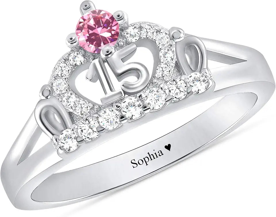 Gold-Tone Sterling Silver Birthstone Ring
