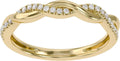 Gold-Tone Round Moissanite Rope Ring