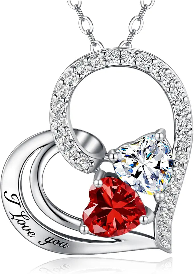 Birthstone Heart Necklace