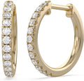 Round Lab-Grown Diamond Hoop Huggie Earrings, 12MM