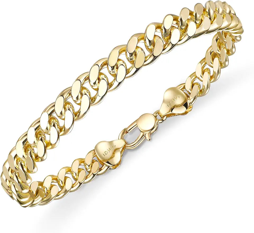 Gold-Tone Cuban Link Bracelet, 7mm