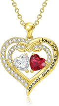Gold-Tone Birthstone Heart Infinity Necklace