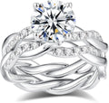 Sterling Silver Round Moissanite Infinity Engagement Ring