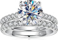 Sterling Silver Round Moissanite Wedding Band