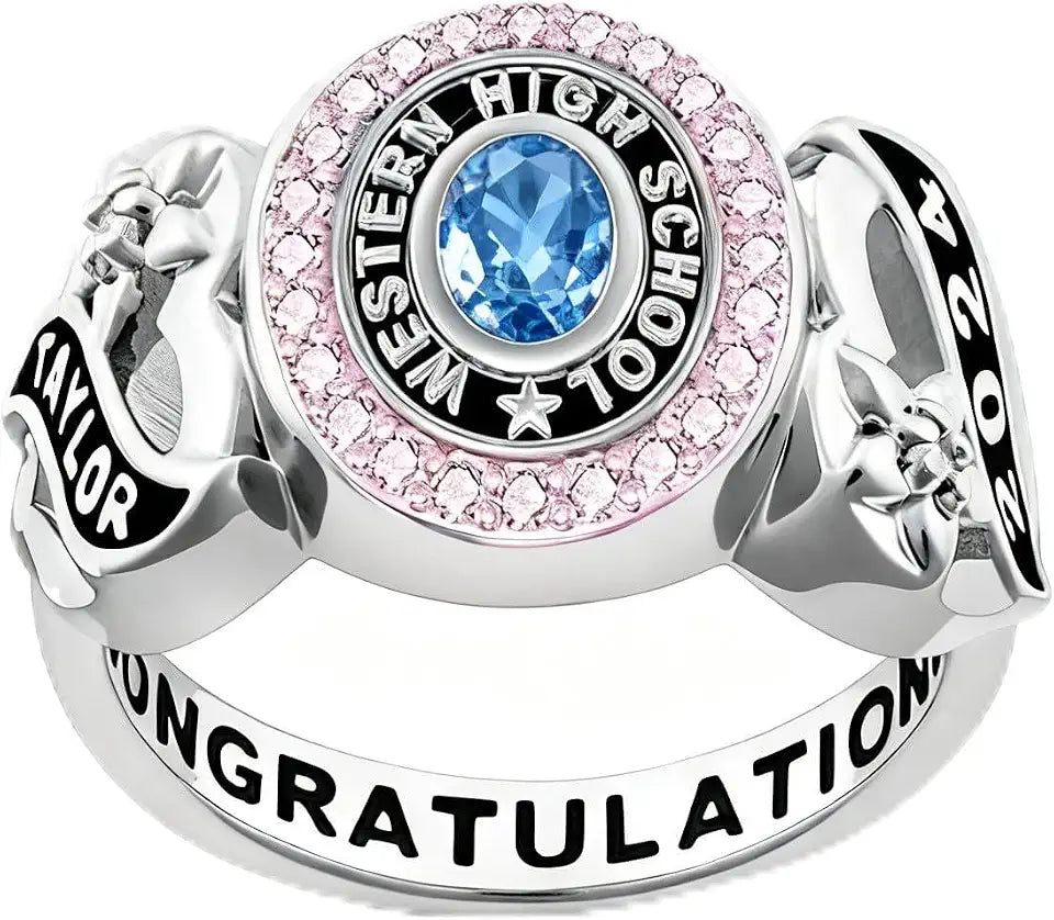 Sterling Silver Oval Birthstone Ring