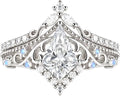 Gold-Tone Sterling Silver Teardrop Moissanite Heart Jewelry Set