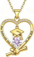 Gold-Tone Birthstone Heart Necklace