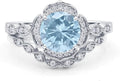 Sterling Silver Round Cubic Zirconia Floral Wedding Band