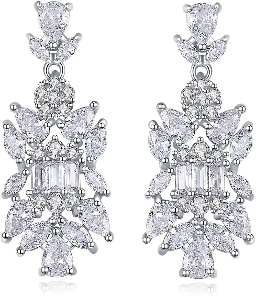 Gold-Tone Moissanite Drop Earrings