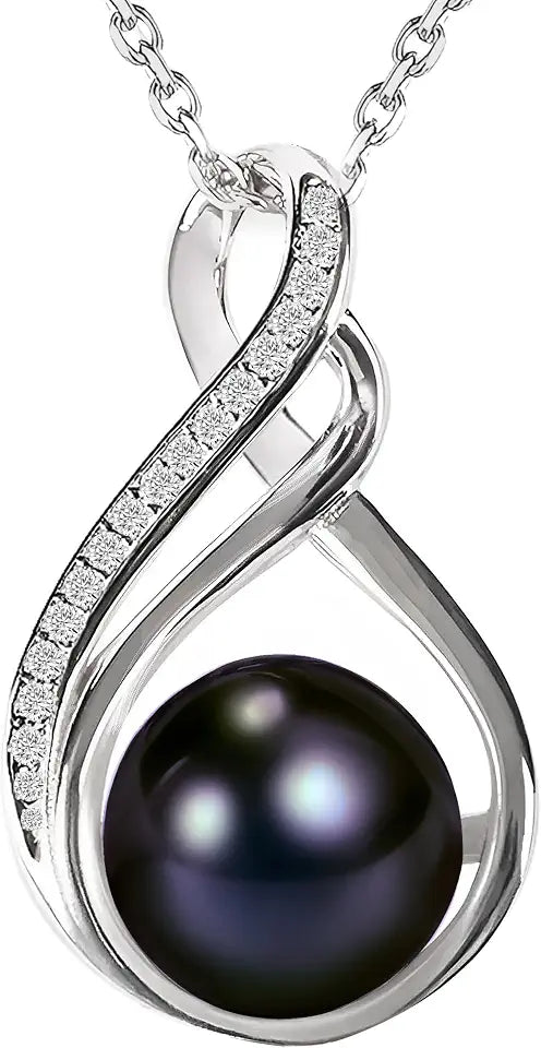 18K Gold-Plated Sterling Silver Black Pearl Necklace