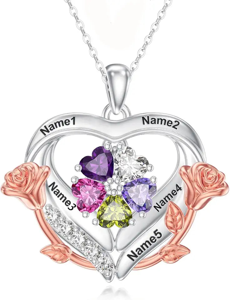 Gold-Tone Birthstone Heart Necklace