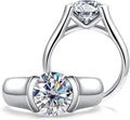 Moissanite Solitaire Engagement Ring, 9 mm