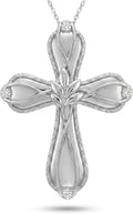Sterling Silver Lab-Grown Diamond Cross Necklace