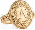 Gold-Tone Initial Ring
