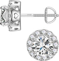Moissanite Halo Earrings