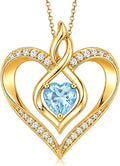 Gold-Tone Birthstone Heart Infinity Necklace