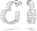 Gold-Tone Crystal Hoop Heart Earrings