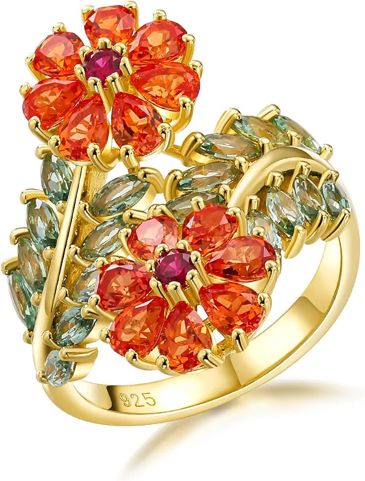 Birthstone Floral Ring