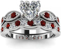 Sterling Silver Cubic Zirconia Heart Halo Engagement Ring