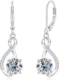 Sterling Silver Moissanite Drop Infinity Earrings