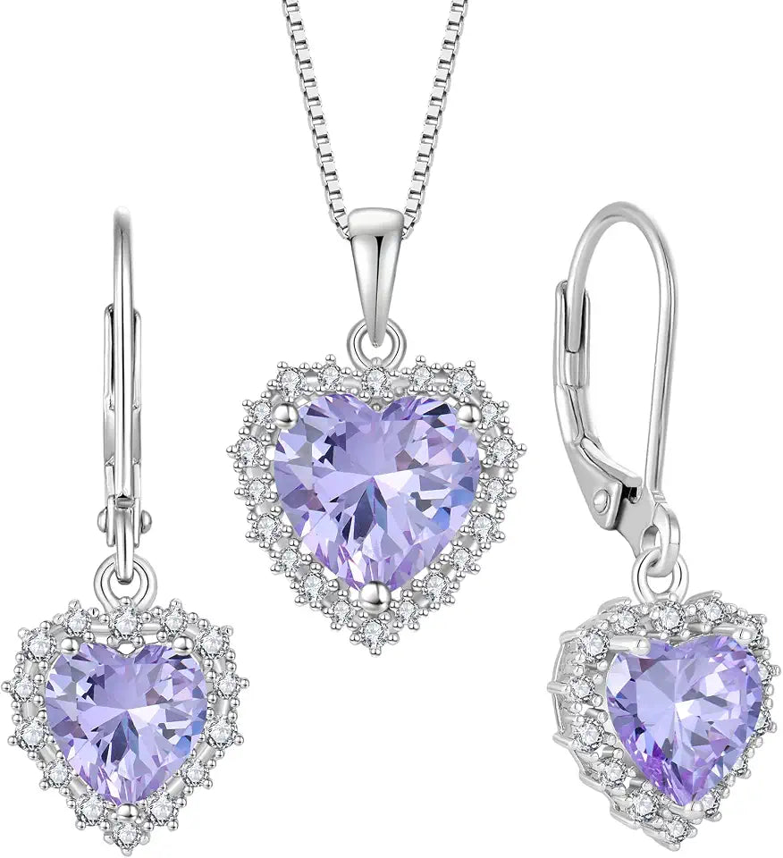 Sterling Silver Heart Jewelry Set