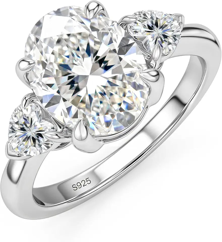Sterling Silver Moissanite Engagement Ring
